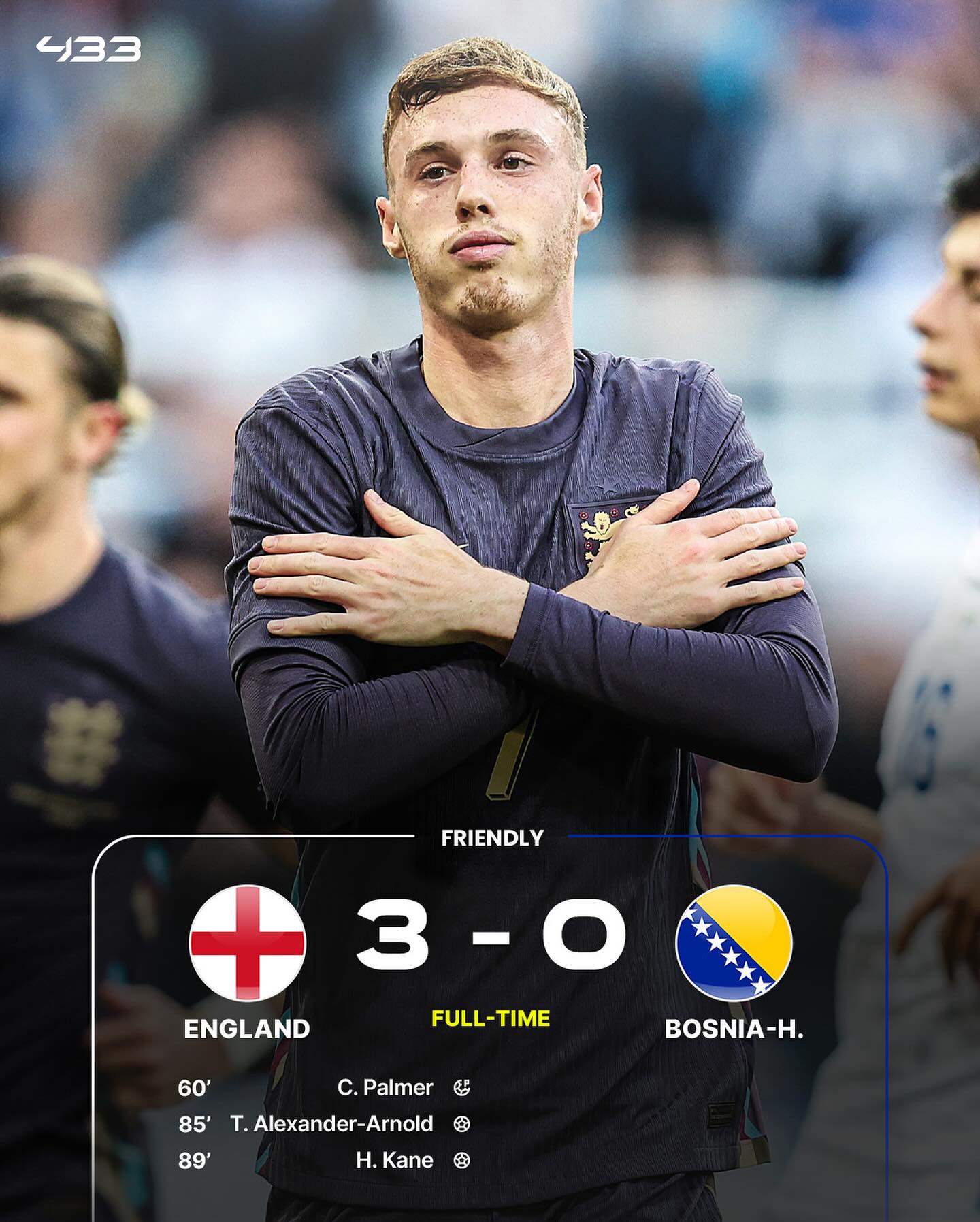 Inggris Kalahkan Bosnia 3-0: Gol Perdana Cole Palmer untuk Inggris