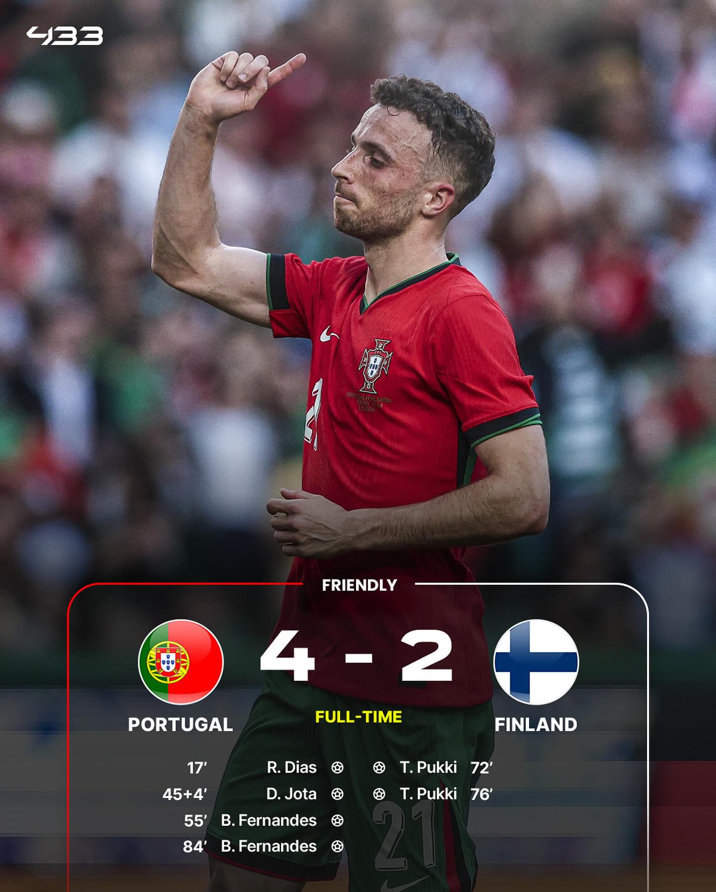 Hasil Uji Coba Jelang Euro 2024: Portugal Kandaskan Finlandia 4-2